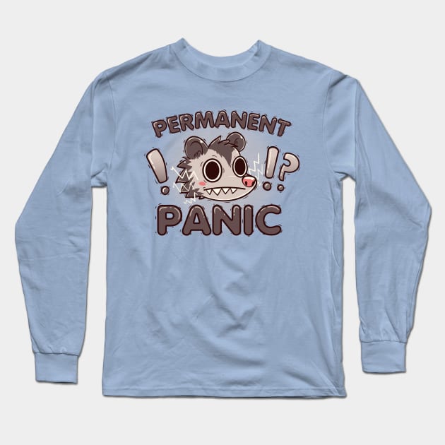 Permanent Panic Opossum Long Sleeve T-Shirt by TechraNova